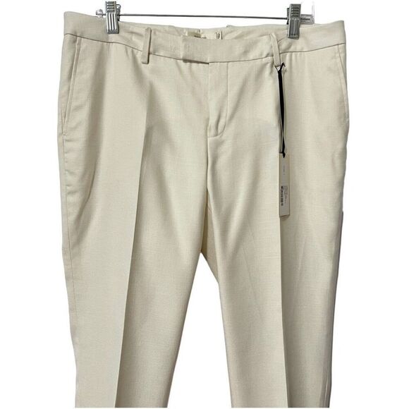 Suitstudo Sz 8 NWT Off-White Cotton-Silk Mid-Rise Straight-Leg women’s Trouser P - Picture 2 of 14